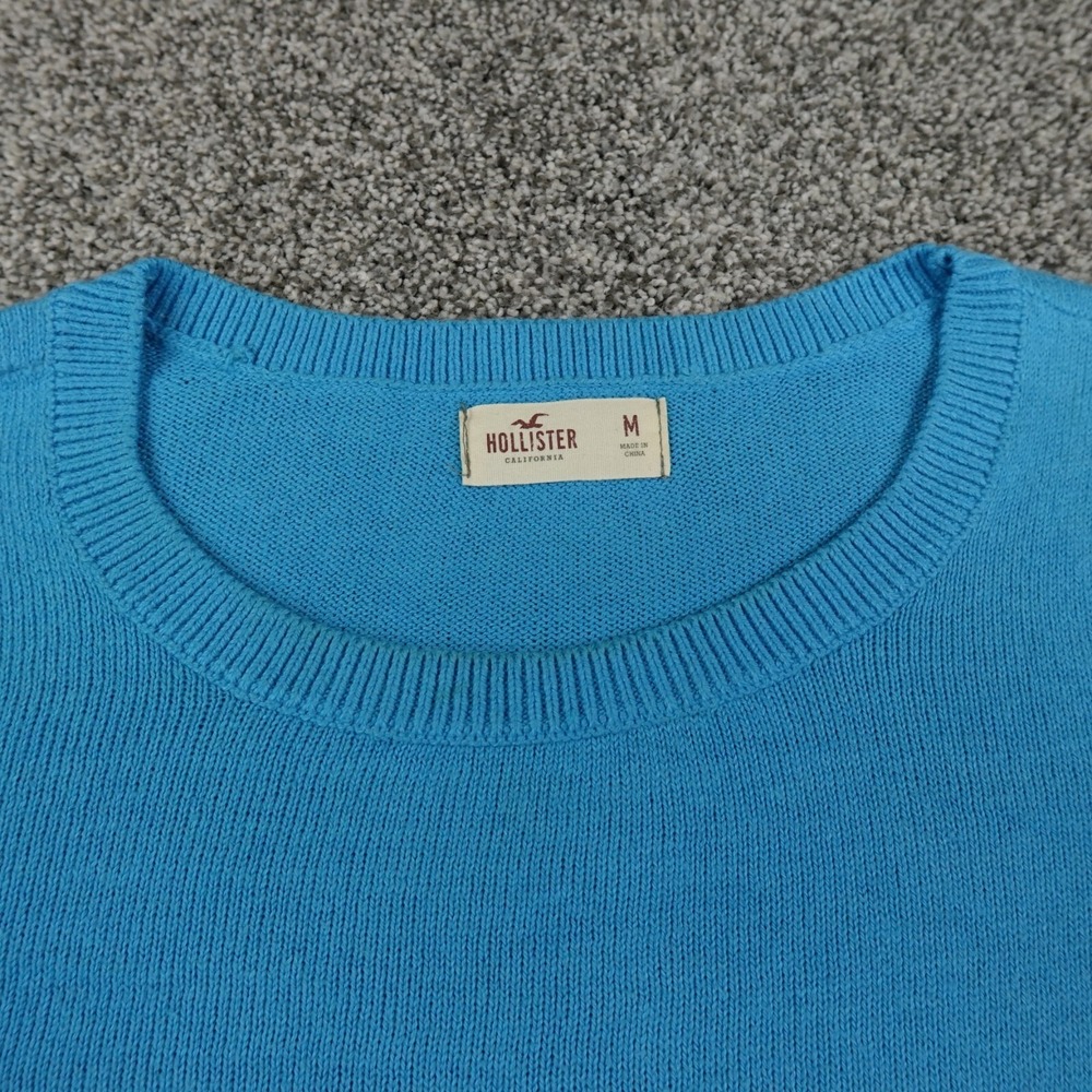 Hollister Sweater Womens M Blue Knit Pullover Sweatshirt Casual Preppy Surf HCO - Picture 5 of 13
